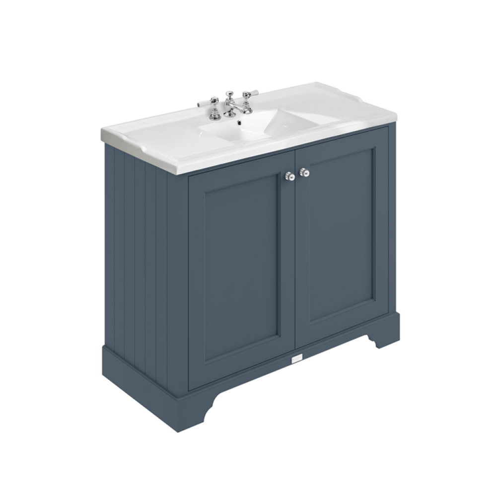 Photo of Bayswater Stiffkey Blue 1000mm 2 Door Vanity Unit & Basin - 3TH
