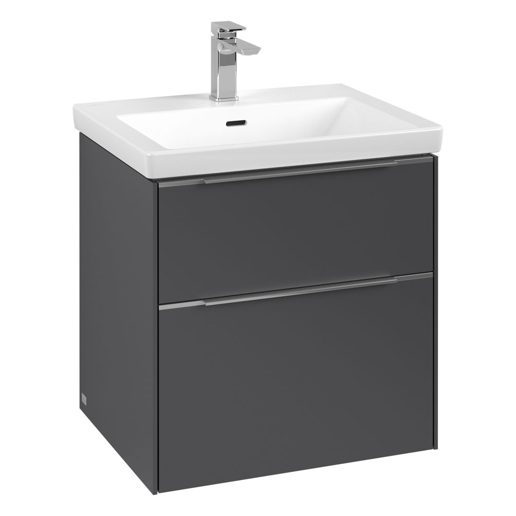 Cutout image of Villeroy & Boch Subway 3.0 Graphite 600mm Wall-Hung Basin Vanity Unit