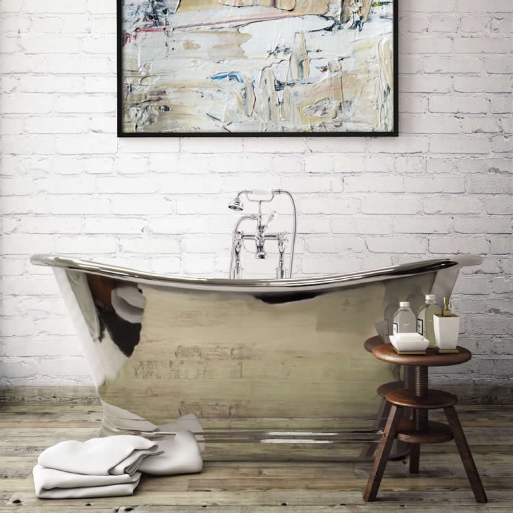 Photo Of BC Designs 1700mm Nickel Freestanding Boat Bath - Image 1