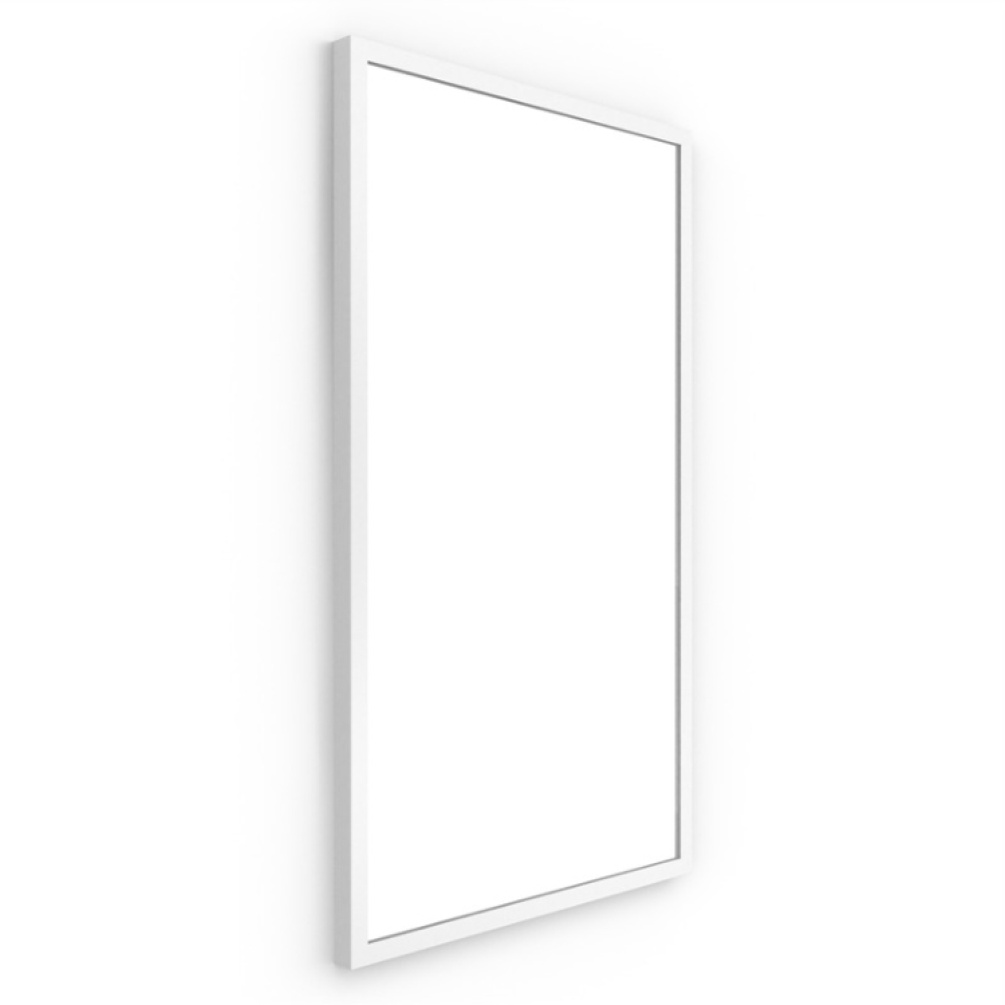 Product Cut out image of Origins Living Docklands White 400mm Rectangular Mirror on an angle