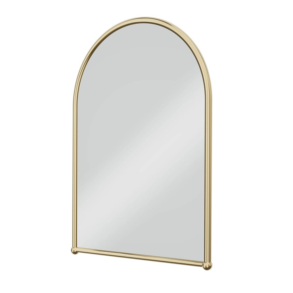 Cutout image of Burlington Gold 700 x 500mm Arched Framed Mirror