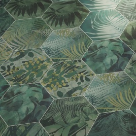 image of floral bathroom floor tiles - ca pietra jungle hexagon clarissa hulse bathroom floor tiles