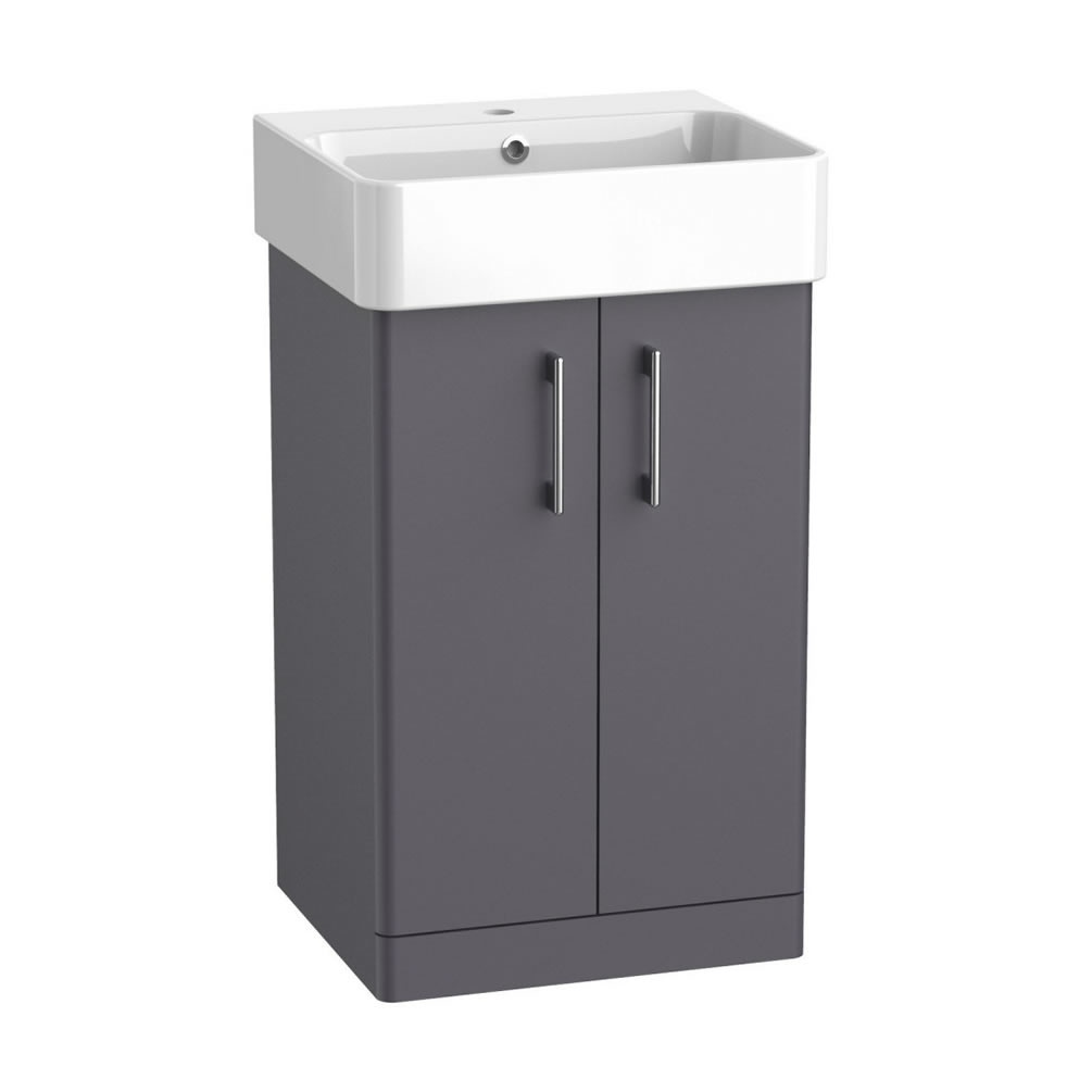 Tavistock Arlo 500mm Matt Storm Grey Freestanding Vanity Unit & Basin