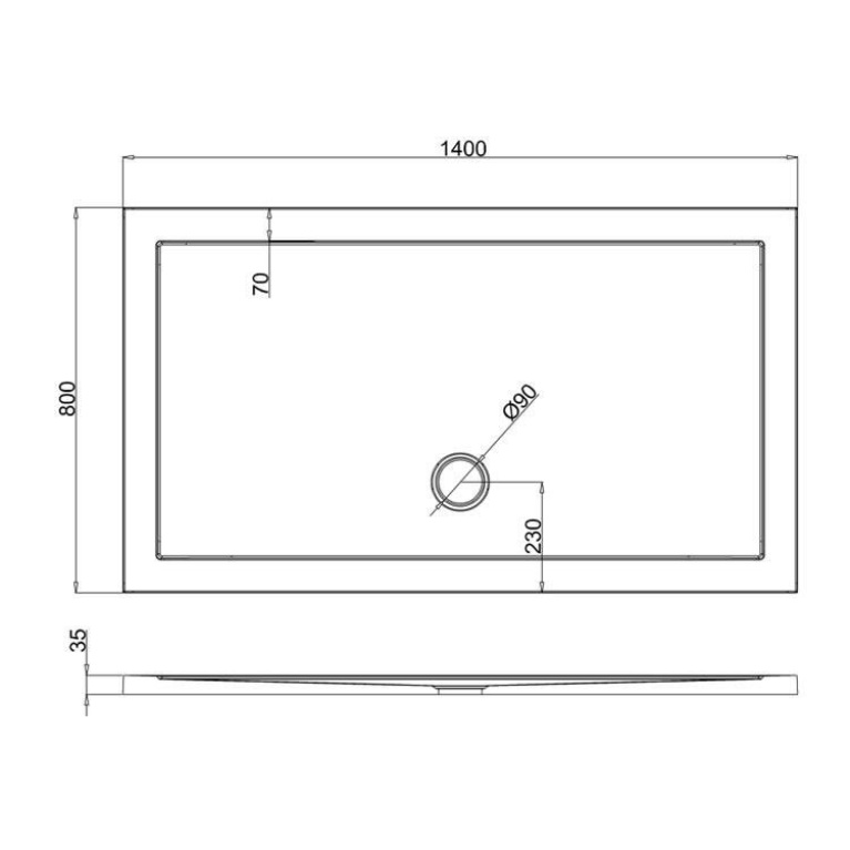 Zamori 35mm Rectangular 1400mm x 800mm Shower Tray Sanctuary Bathrooms