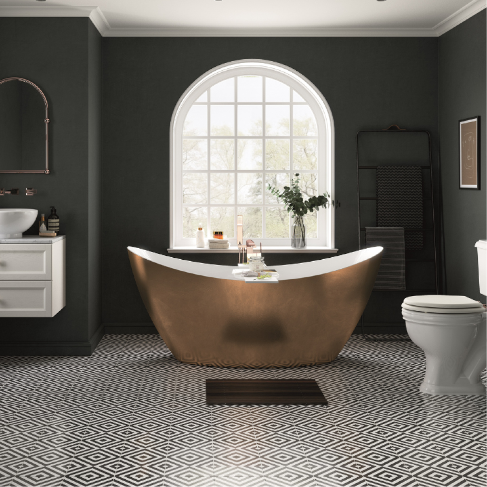 Heritage Hylton 1730mm Copper Effect Freestanding Acrylic Bath - Image 1