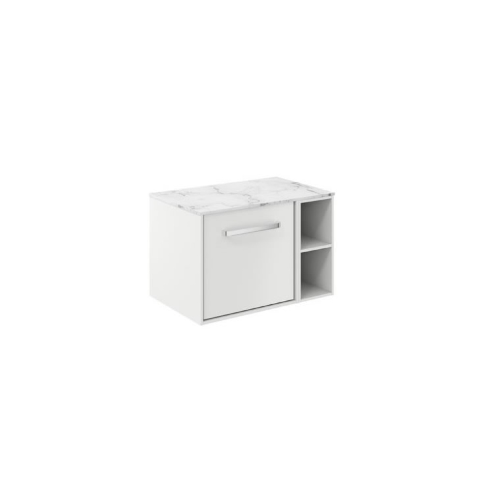 Cutout image of Crosswater Infinity 700mm Matt White Vanity Unit & Carrara Marble  Worktop