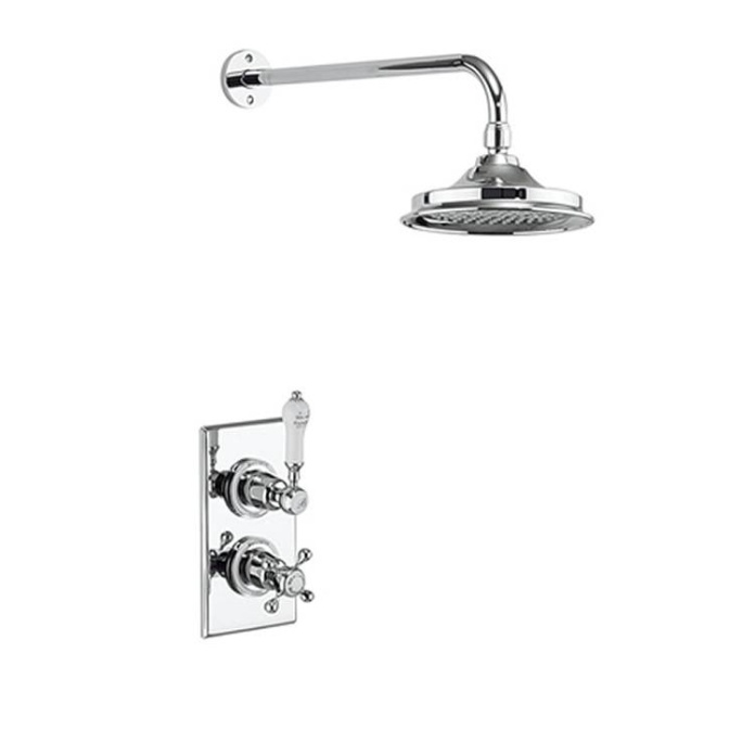 Product Cut out image of the Burlington Trent Chrome Concealed Thermostatic Shower