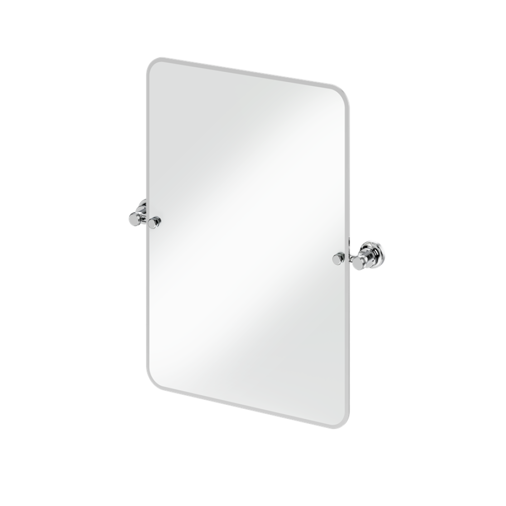 Burlington Chrome 450 x 650mm Rectangular Mirror With Chrome 1909 Fixings