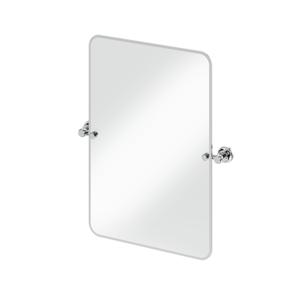 Burlington Chrome 450 x 650mm Rectangular Mirror With Chrome 1909 Fixings