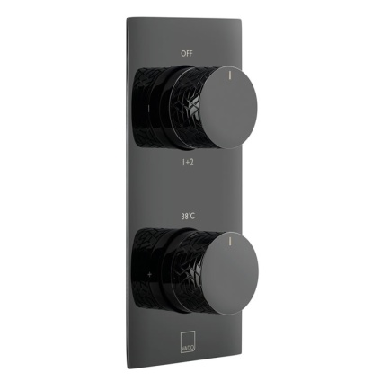 Cutout image of Vado Omika Noir Twin Outlet Thermostatic Shower Valve