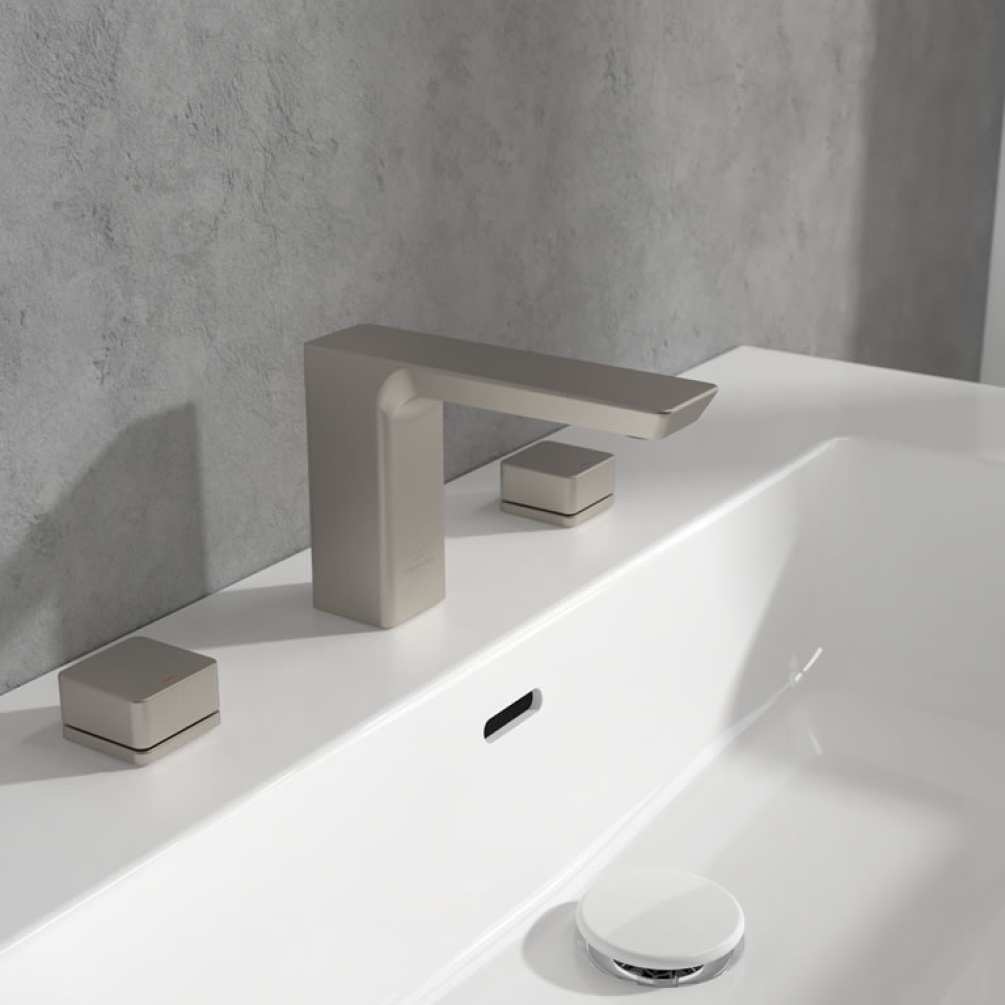 Lifestyle image of Villeroy & Boch Subway 3.0 Matt Brushed Nickel Three-Hole Basin Mixer