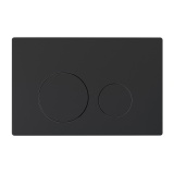 Imex Matt Black Round Button Mechanical Dual Flush Plate Cut Out