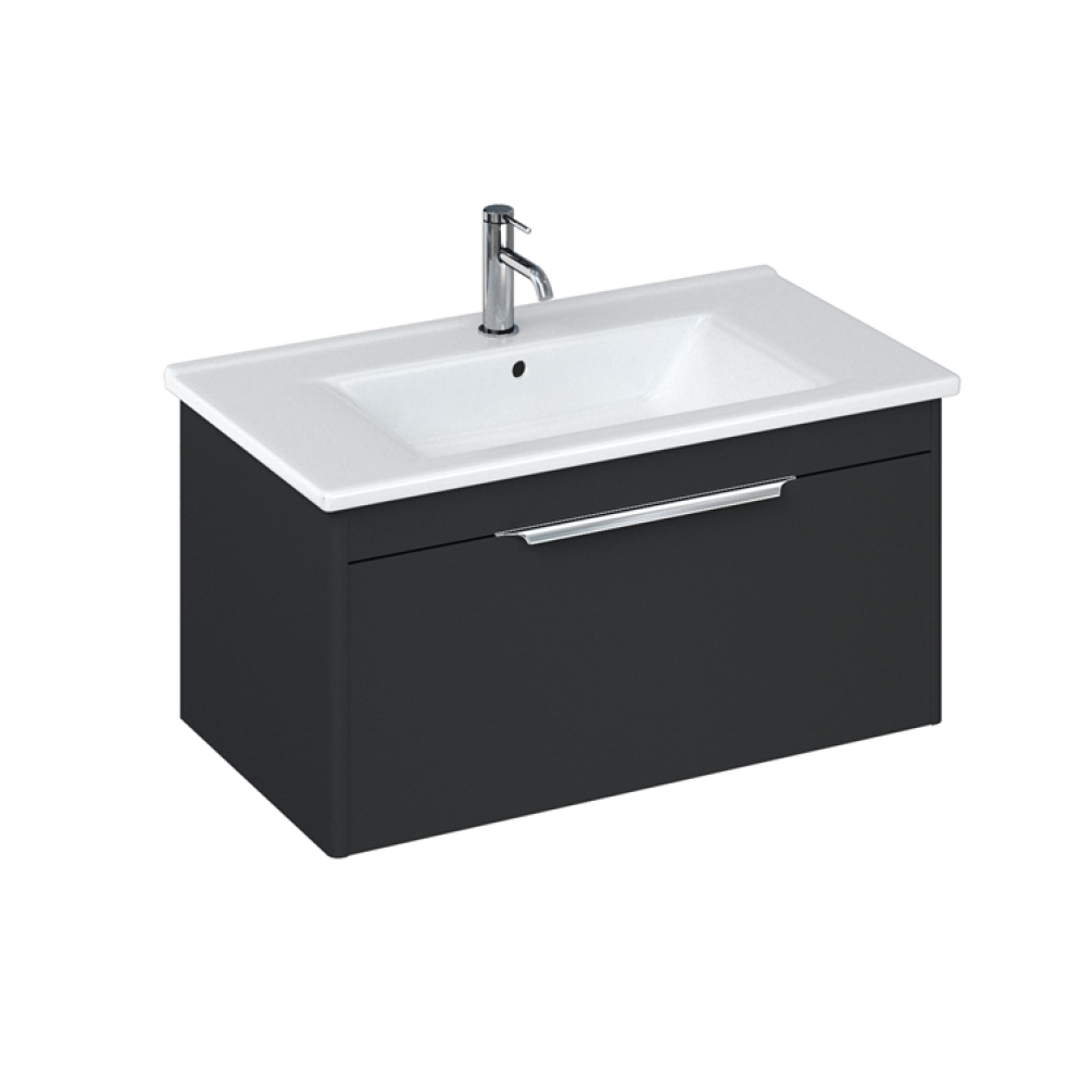 Photo of Britton Bathrooms Shoreditch 850mm Matt Grey Single Drawer Unit & Basin