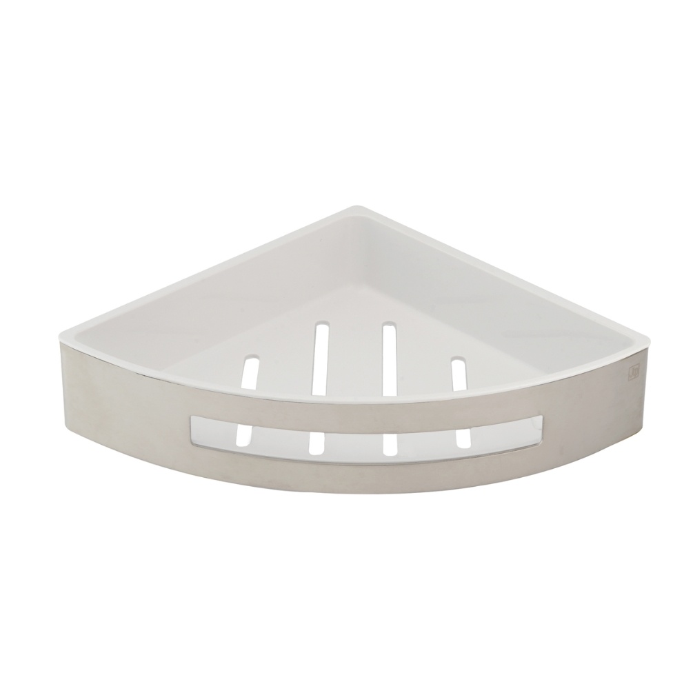 JTP Inox Stainless Steel Corner Basket with Shelf