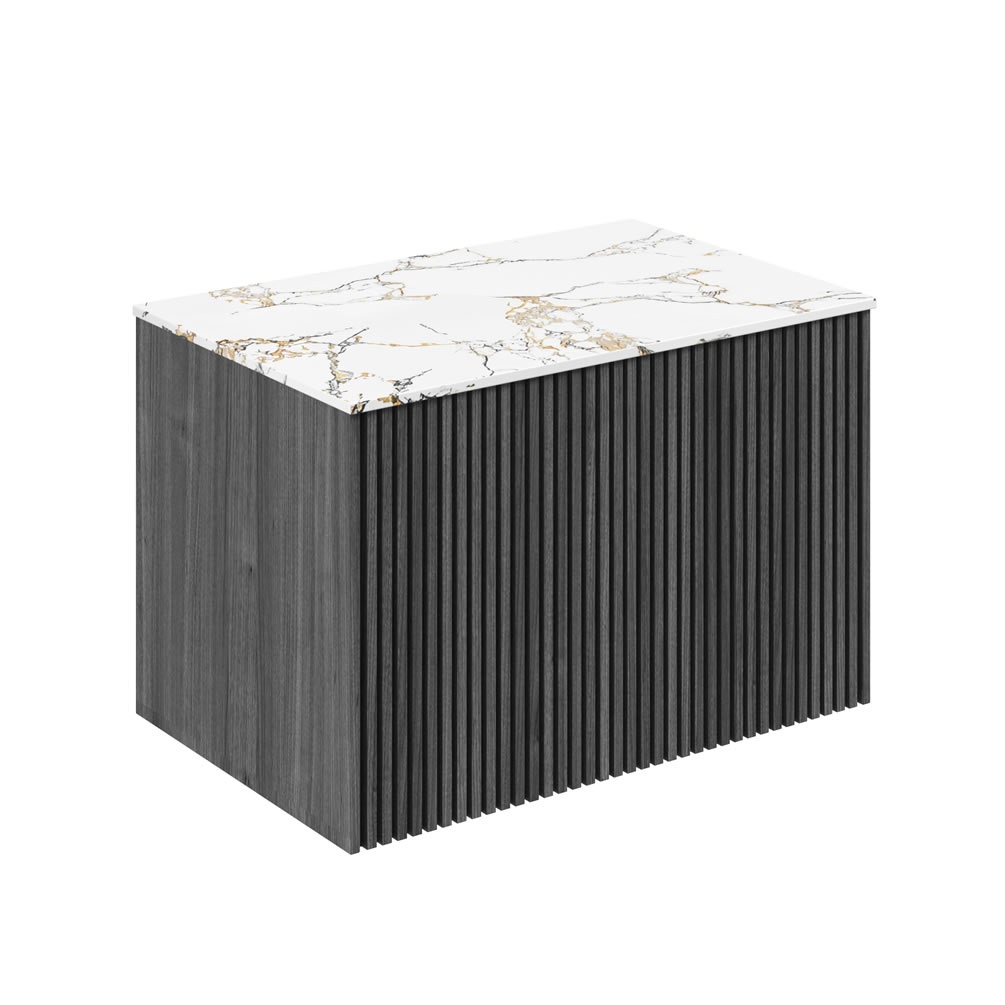 Crosswater Limit Steelwood 700mm Wall Hung Vanity Unit & Estatuario Worktop