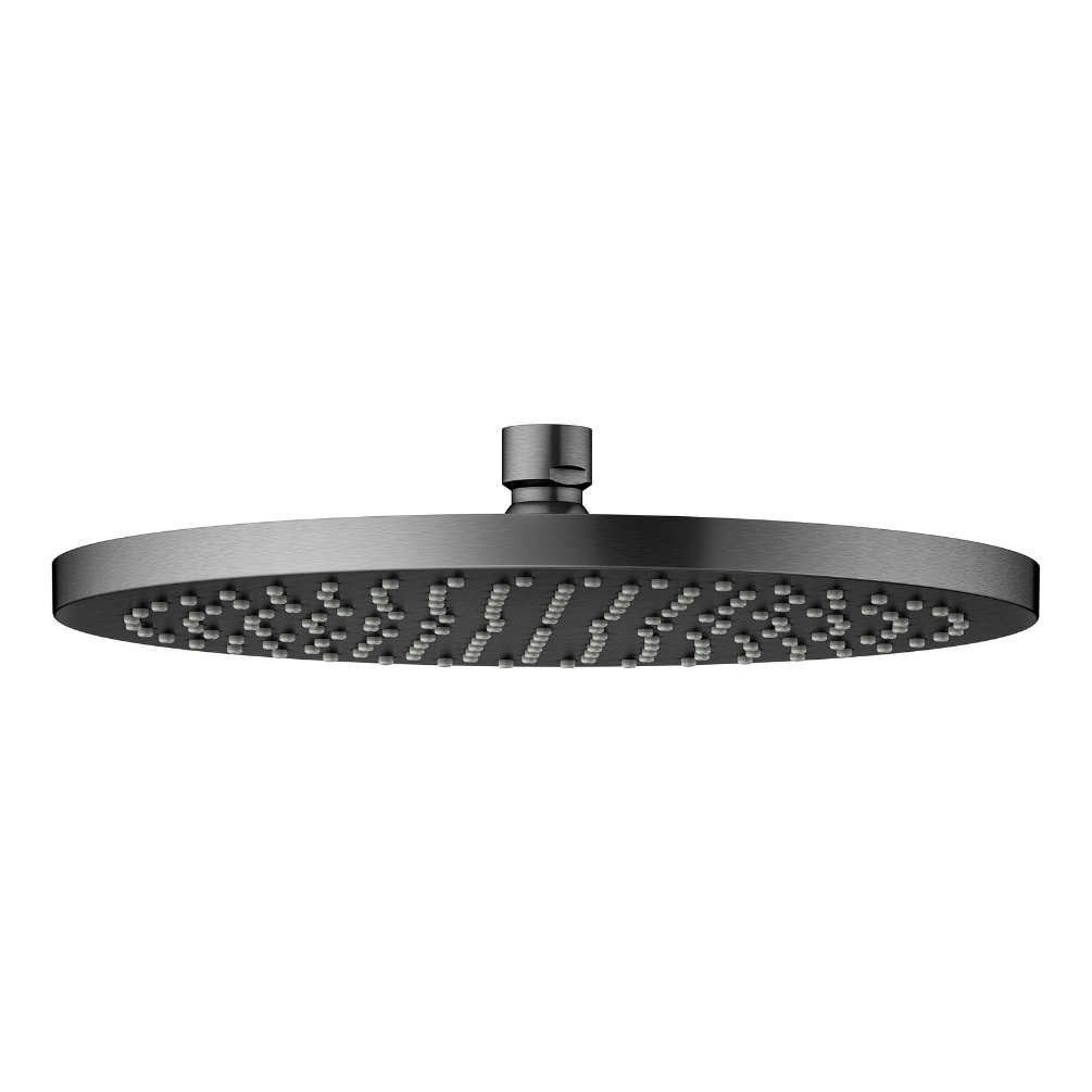 Product Cut out image of the Keuco Brushed Black Chrome Round Shower Head 59886 130201