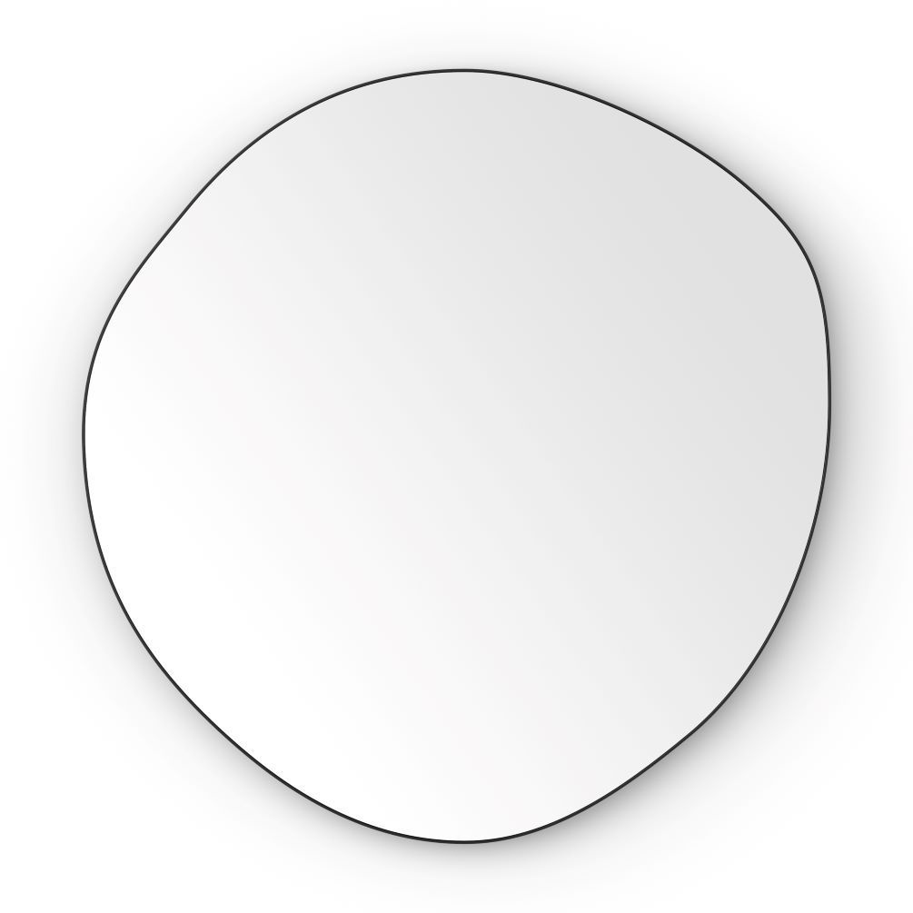Front on cut out image of Oslo Organic Black mirror 600mm