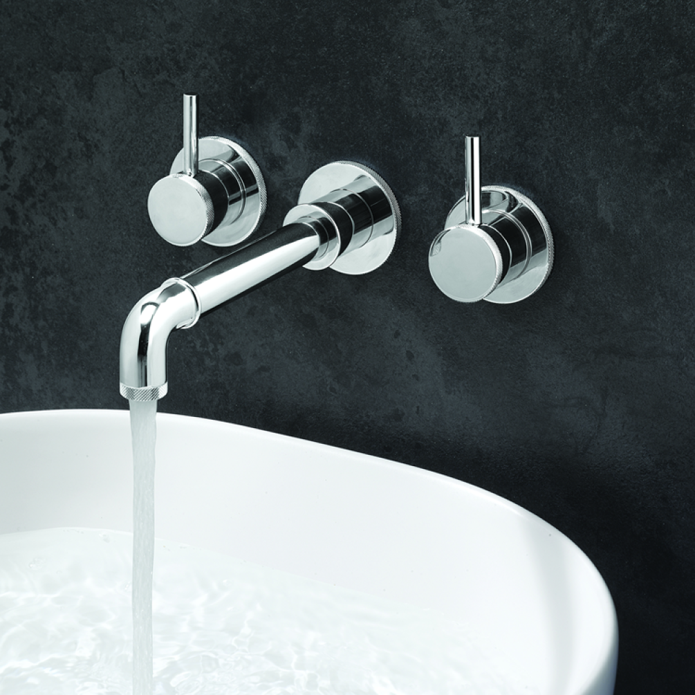 Photo of Crosswater MPRO Industrial Chrome 3 Tap Hole Basin Tap Lifestyle Image