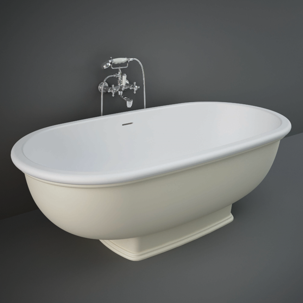 Photo of RAK Washington Double Ended Freestanding Bath in Matt Greige