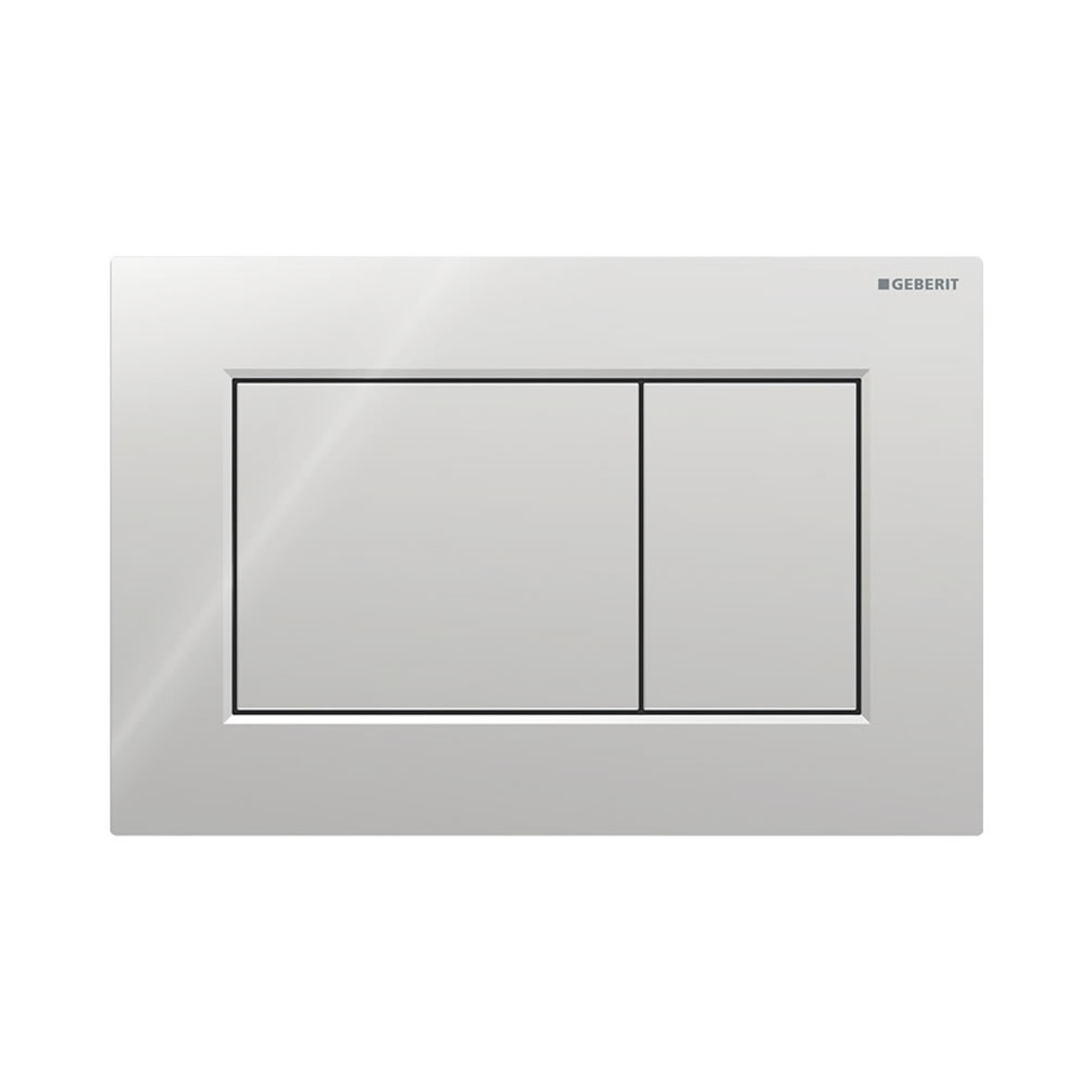 Cutout image of Geberit Sigma01 Square Gloss Chrome Dual Flush Plate
