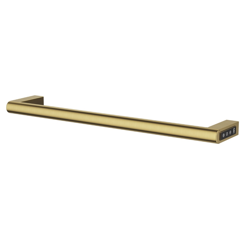 JTP Ora Brushed Brass Electric Designer Heated Towel Rail Cut Out