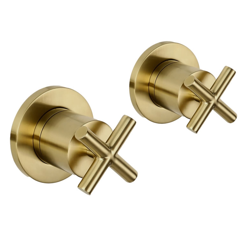 JTP Solex Brushed Brass Concealed Stop Valves