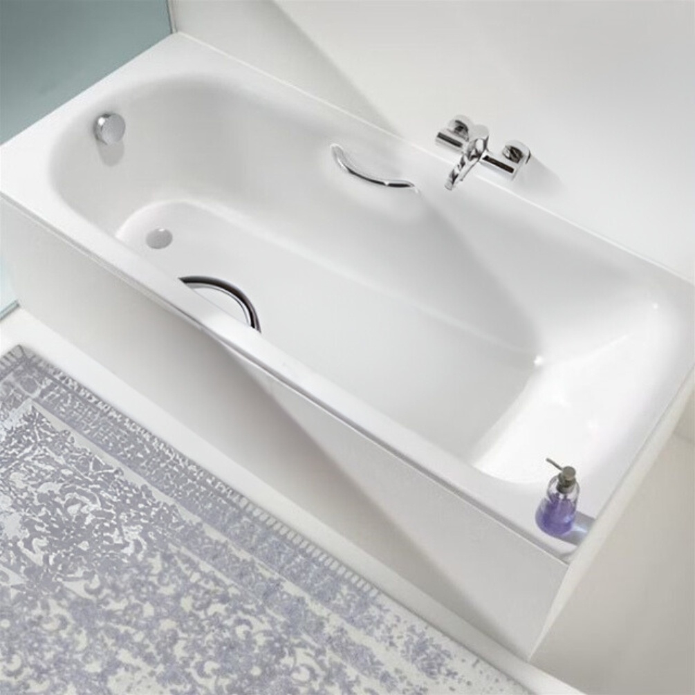 Lifestyle image of Kaldewei Eurowa 1700mm x 700mm Single Ended Anti Slip Steel Bath with Bath Grips