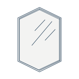 iconography image of a plain non-illuminated bathroom mirror