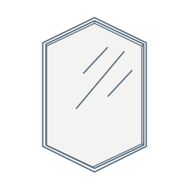 iconography image of a plain non-illuminated bathroom mirror