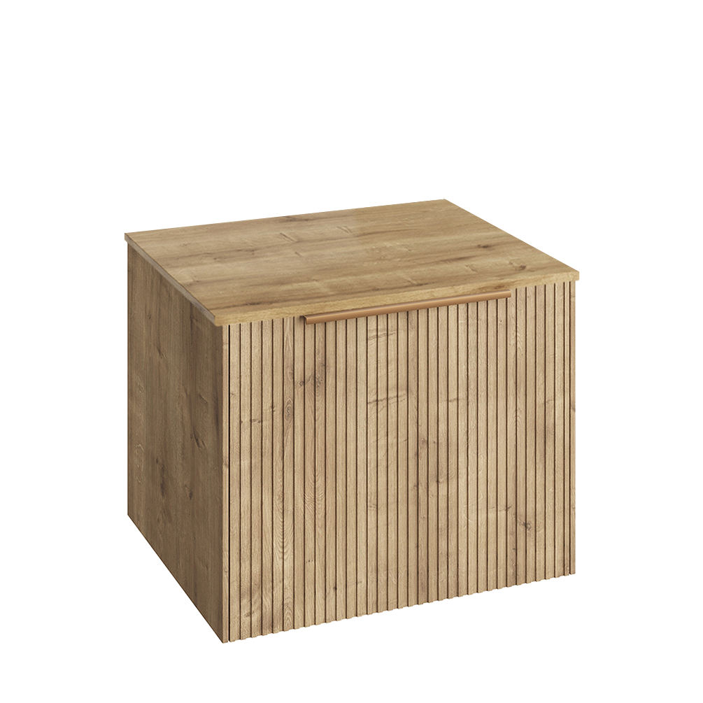 Abacus Concept Sit On Halifax Oak 550mm Vanity Unit - Oak Countertop