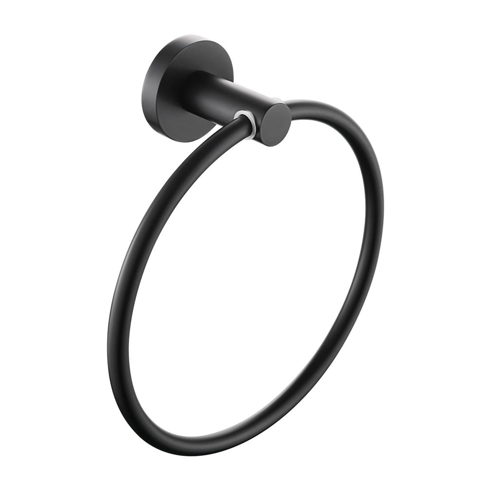 Heritage Lullington Matt Black Towel Ring