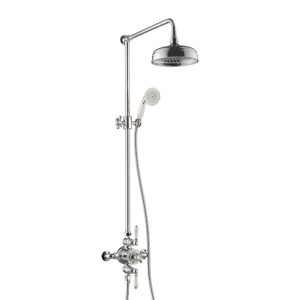 JTP Grosvenor Cross Chrome Exposed Shower Valve & Riser Rail Kit Cut out