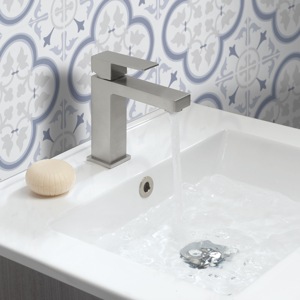 Lifestyle Photo of Crosswater Verge Brushed Stainless Steel Mixer Mono Basin Mixer
