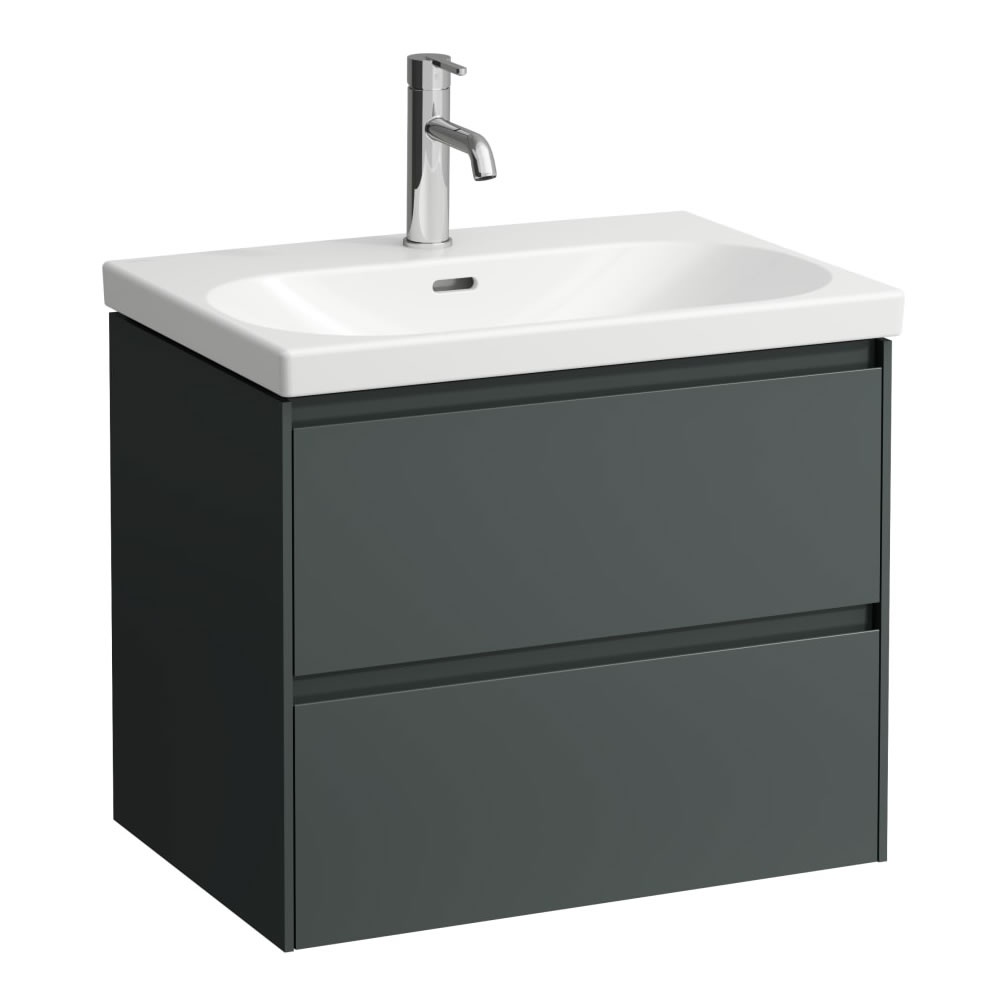 Cutout image of Laufen Lani Traffic Grey 650mm Wall-Hung Vanity Unit & Basin