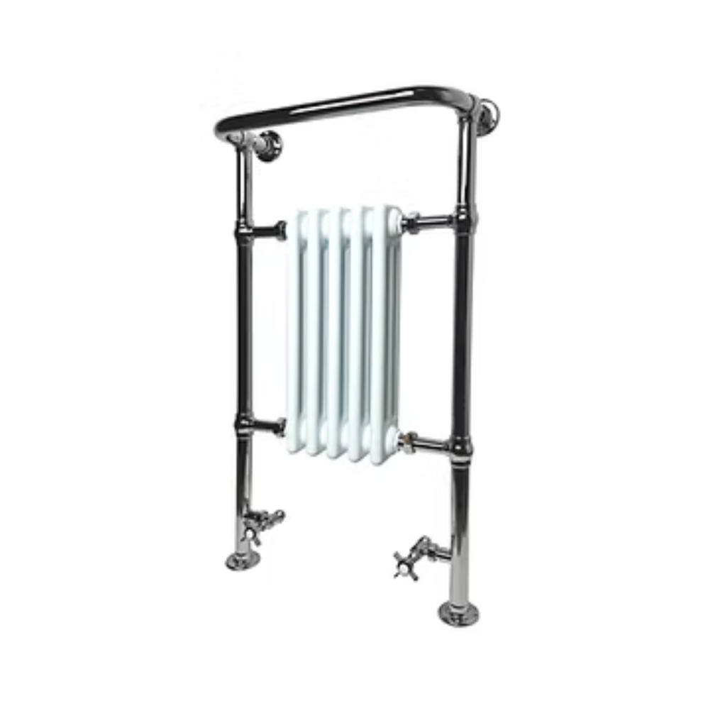 Product cut out image of the Radox Taurus Columbine 965mm x 538mm White & Chrome Heated Radiator