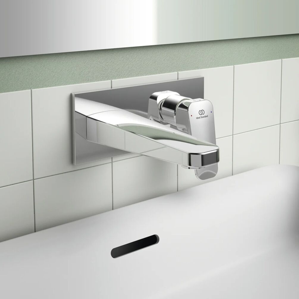 Lifestyle image of Ideal Standard Ceraplan Chrome Wall-Mounted Basin Tap