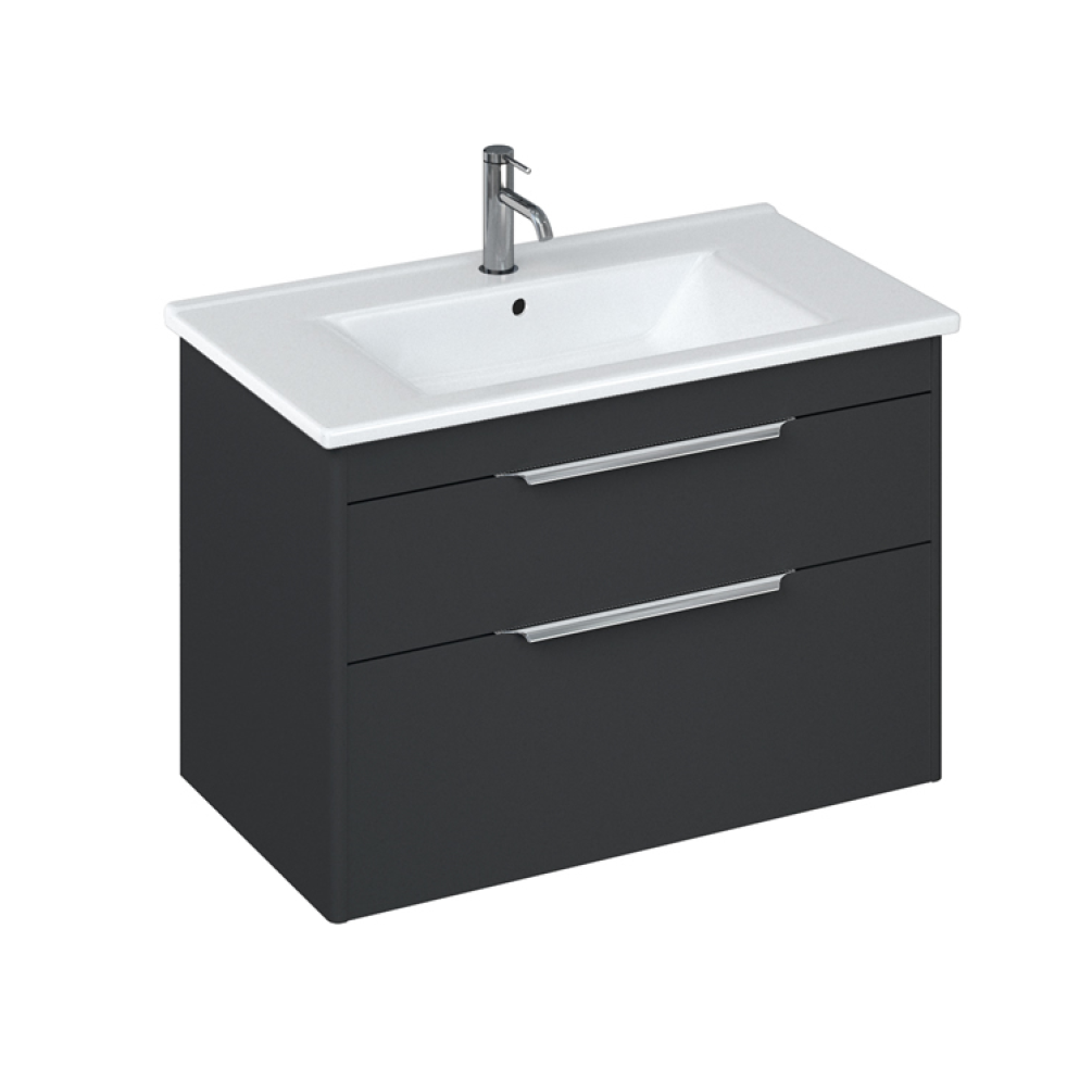 Photo of Britton Bathrooms Shoreditch 850mm Matt Grey Double Drawer Unit & Basin