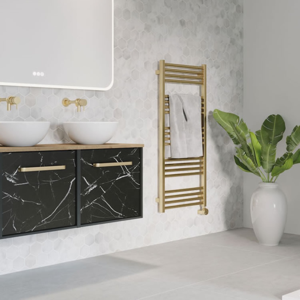 Lifestyle image of Crosswater Infinity 1000mm Matt Black Wall-Hung Vanity Unit & Worktop