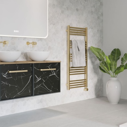 Lifestyle image of Crosswater Infinity 1000mm Matt Black Wall-Hung Vanity Unit & Worktop