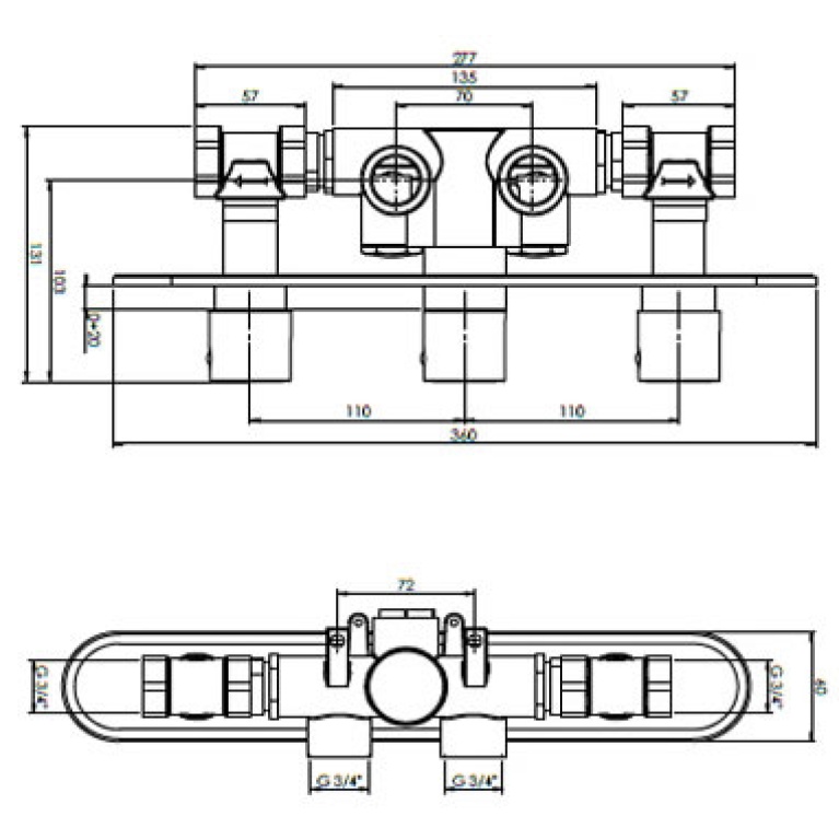 Crosswater Central Thermostatic Shower Valve Sanctuary Bathrooms