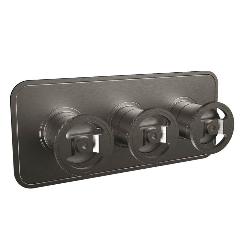 Photo Of Crosswater Union Brushed Black Chrome Landscape Shower Valve