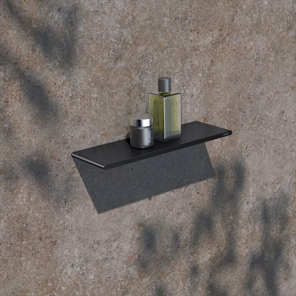 KEUCO Aveno Matt Black Rectangular Wall Shower Shelf
