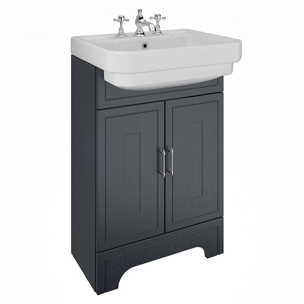Imperial Lichfield Oxford Blue Grained 550mm Floorstanding Vanity Unit & Basin