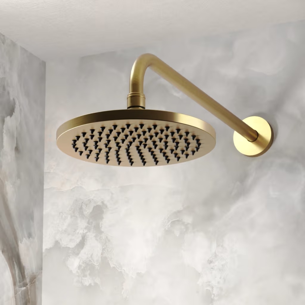 Crosswater Mada Brushed Brass Shower Head & Arm