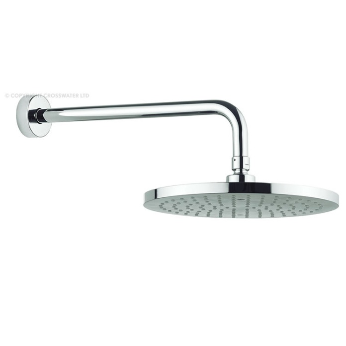 Product Cut out image of the Crosswater Fusion 250mm Round Shower Head & Wall Arm