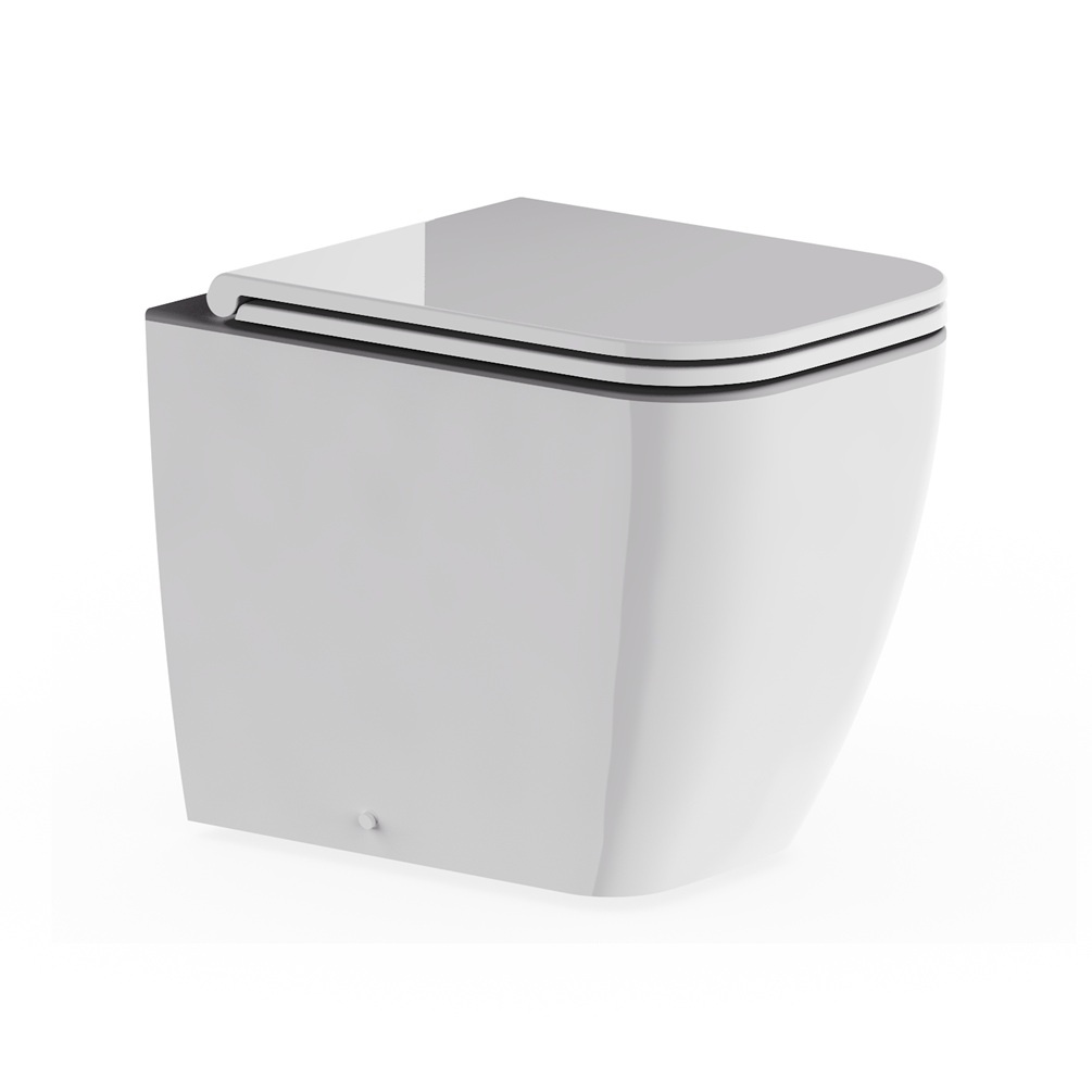 product cut out image of Britton Hoxton Square Rimless Back to Wall Toilet HOX6117SCW