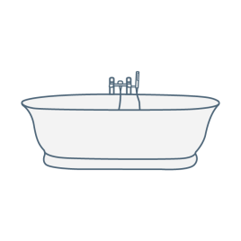 iconography image of a freestanding/floorstanding bath
