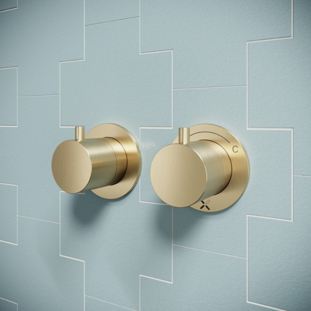 Crosswater Module Brushed Brass 2 Handle Shower Valve - Image 1