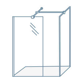 iconography image of a glass frameless shower enclosure