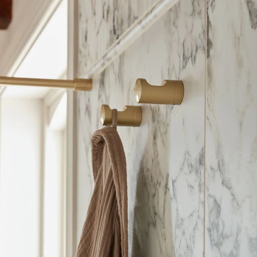 Vado Zoo Satin Brass Robe Hook - Lifestyle Image 1